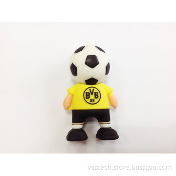 Hot Sell Soccer Man 3D Custom PVC USB Flash Drive USB Memory Stick